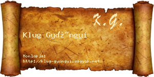 Klug Gyöngyi névjegykártya